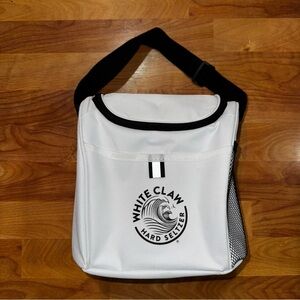 White Claw Hard Seltzer Small White Insulated Cooler Lunchbox Bag with Strap HTF